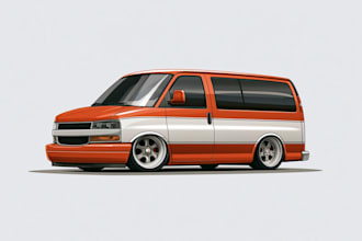 design custom vector car poster and illustration