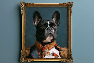 draw a professional dog cat pet animal portrait  illustration