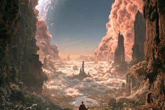 dreamy surreal or fantasy music album cover