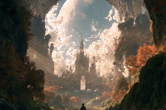 design a dreamy surreal or fantasy album cover