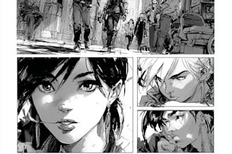 do a comic book page illustration