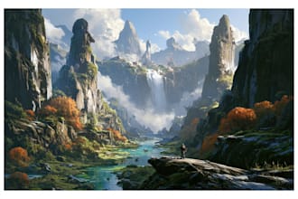 do fantasy landscape illustrations
