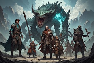 illutrate a fabulous custom dnd party portrait art