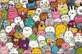 design fun doodle illustration arts for icons and stickers
