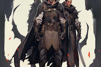 draw fantasy character and dnd character illustration