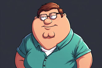 turn you as a family guy character illustration