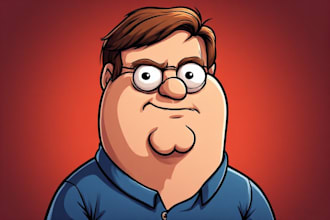 create a custom family guy style, cartoon character of you