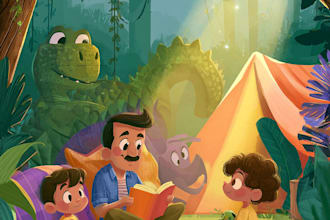 do children book illustration and children book cover
