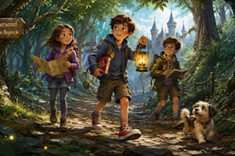 draw middle grade children book illustration