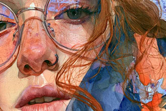 watercolor portrait painting, photo to watercolor portrait