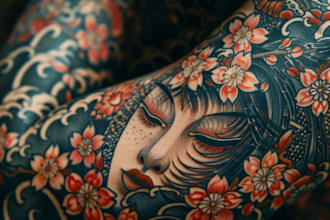 make a traditional japanese irezumi tattoo