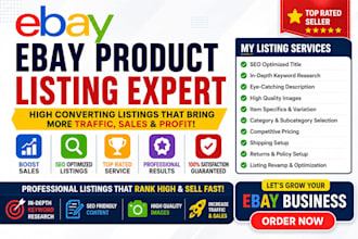 do ebay product listing, ebay listing SEO and dropshipping