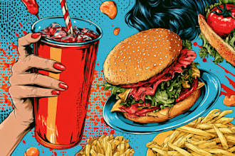 draw food pop art