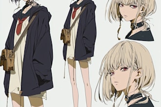 draw a character sheet in anime style