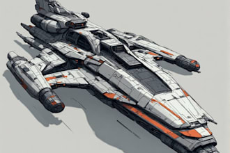 draw high quality spaceship concept