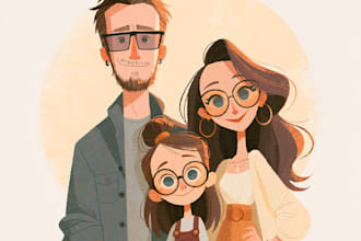 draw family portrait illustration