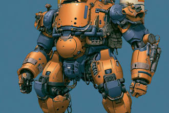 do anime style mecha robot illustrations