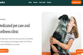 design pet grooming veterinary clinic on godaddy hostinger website