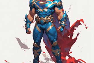 draw superhero character concept art