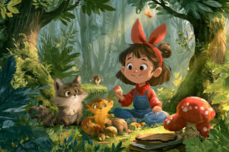 draw children book illustration and  book illustrator