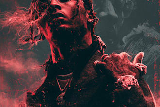 design a rip hip hop trap style album cover art