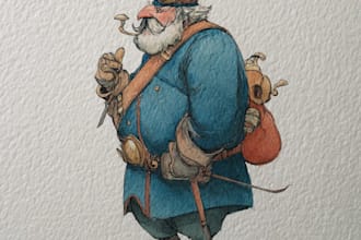 create watercolor character art and nsfw character