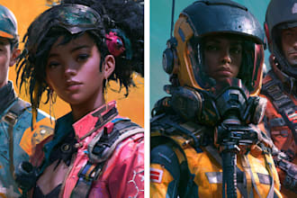 sci fi character illustration or sci fi character