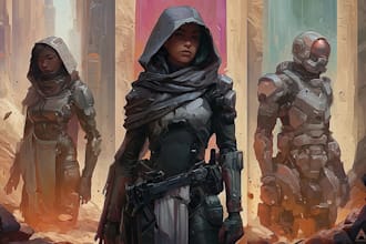 sci fi character illustration or sci fi character