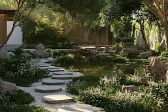 do design landscape for backyard, front yard or garden