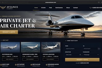 design aviation, private jet, air charter and flight websites