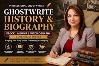 write history and biography ebook, memoir, autobiography book ghost writer