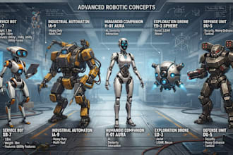 create an mecha, gundam, and robot design