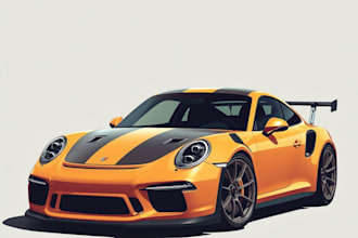 make amazing vector car portrait form your car