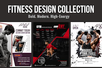 design professional gym fitness posters and flyers