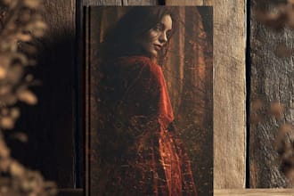 create fantasy novel cover with cinematic illustration