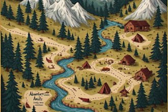 create a beautiful hand drawn wedding and event map