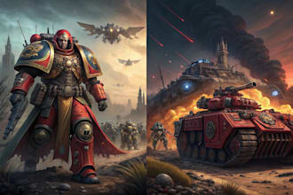 do high quality artwork in the warhammer 40k style