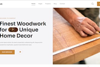 design a modern carpentry forestry and wood manufacturing website