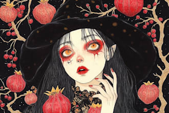 draw halloween illustration for you