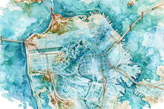 do custom watercolor wedding map
