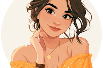 create a disney cartoon illustration