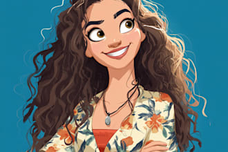 portrait into a disney style cartoon