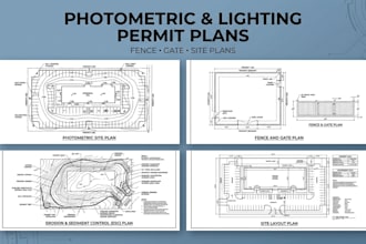 provide ev charger, solar, evse, photometric, lighting and fence permit drawings