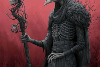 draw bloody horror illustration