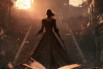 create an epic fantasy cover with magical artwork
