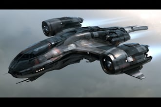 create an aircraft spaceship sci fi illustration