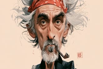 make caricature funny digital illustration