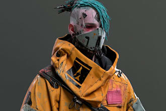 cyberpunk hacker character art