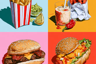 create professional food pop art artwork for your brand