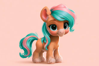 create high quality pony character illustration